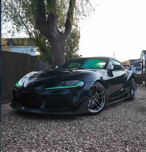 Black Toyota Supra on a driveway in Essex